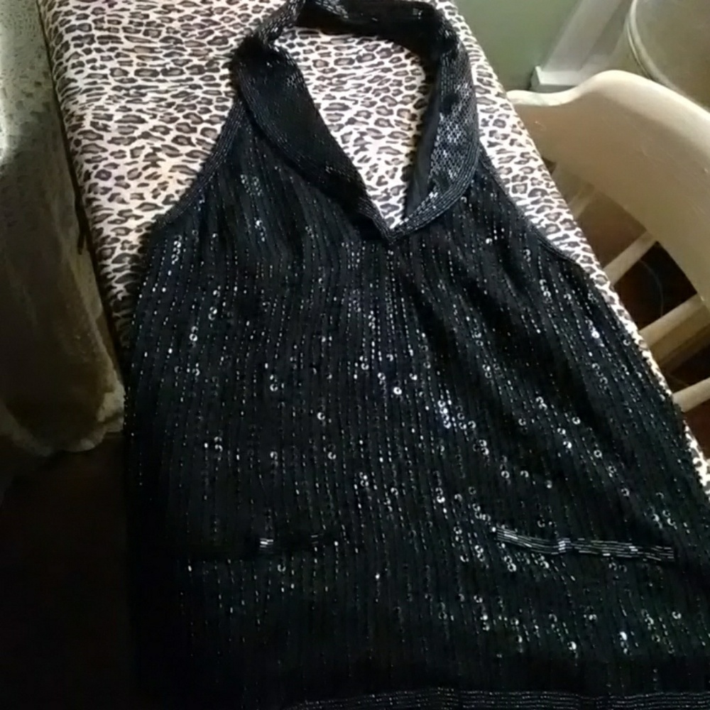 Sequin halter evening too
